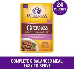 img 3 attached to 🐱 Wellness Healthy Indulgence Gravies Grain Free Wet Cat Food Pouches - Protein-rich Morsels in Gravy Sauce, Natural & Nutritious, Adult Cat Food with Added Vitamins, Minerals, and Taurine - 24 Pack of 3 Ounce Pouches