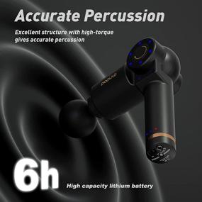 img 2 attached to 💪 POPULO Muscle Massage Gun Deep Tissue - Portable Handheld Cordless Percussion Massager for Body, Foot, Back, Neck - Adjustable Arm and Brushless Motor (Black)