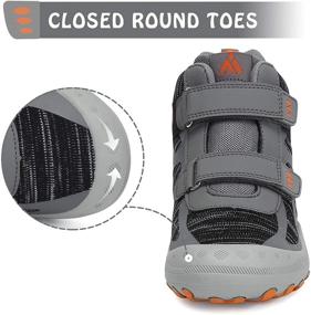 img 2 attached to Mishansha Ankle Hiking Boots: Outdoor Trekking Shoes for Boys and Girls with Hook and Loop Fasteners