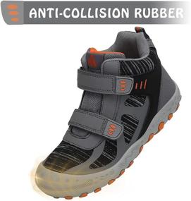 img 1 attached to Mishansha Ankle Hiking Boots: Outdoor Trekking Shoes for Boys and Girls with Hook and Loop Fasteners