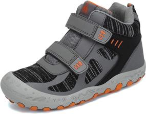 img 4 attached to Mishansha Ankle Hiking Boots: Outdoor Trekking Shoes for Boys and Girls with Hook and Loop Fasteners