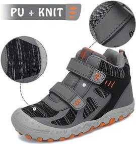 img 3 attached to Mishansha Ankle Hiking Boots: Outdoor Trekking Shoes for Boys and Girls with Hook and Loop Fasteners