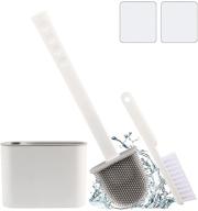ganganmax silicone bristles toilet bowl brush with holder set - efficient deep cleaning bathroom brush, wall mounted toilet cleaning system, no drilling ventilation required logo
