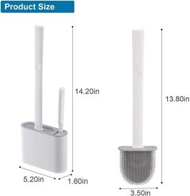 img 3 attached to Ganganmax Silicone Bristles Toilet Bowl Brush with Holder Set - Efficient Deep Cleaning Bathroom Brush, Wall Mounted Toilet Cleaning System, No Drilling Ventilation Required