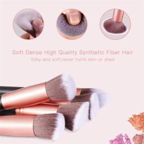 img 1 attached to 💄 TEATTY Makeup Brushes 18 PCs Set + Silicone Mask Brush, Blender Sponges, Brush Cleaner - Premium Synthetic Brushes for Foundation, Concealers, Eye Shadows - Rose Gold Kit