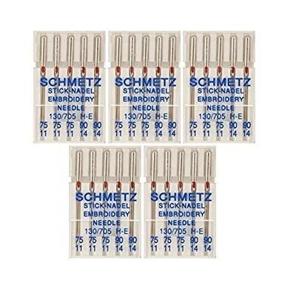 img 4 attached to 🧵 25 Pack of Assorted Schmetz Embroidery Sewing Machine Needles 130/705H H-E - Sizes 75/11 & 90/14 (Enhanced Version)