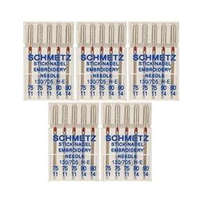 img 1 attached to 🧵 25 Pack of Assorted Schmetz Embroidery Sewing Machine Needles 130/705H H-E - Sizes 75/11 & 90/14 (Enhanced Version)