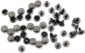 img 3 attached to CRAFTMEMORE 200 Pack Multi-Size Gunmetal Black Leather Rivets Single Cap Rapid Rivet Metal Stud Fasteners Round Cap for Bag Belt Wallet Leather Craft - 7MM Size