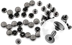 img 4 attached to CRAFTMEMORE 200 Pack Multi-Size Gunmetal Black Leather Rivets Single Cap Rapid Rivet Metal Stud Fasteners Round Cap for Bag Belt Wallet Leather Craft - 7MM Size