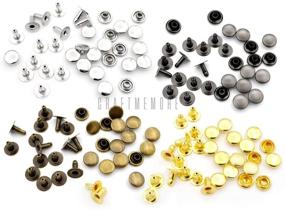 img 1 attached to CRAFTMEMORE 200 Pack Multi-Size Gunmetal Black Leather Rivets Single Cap Rapid Rivet Metal Stud Fasteners Round Cap for Bag Belt Wallet Leather Craft - 7MM Size