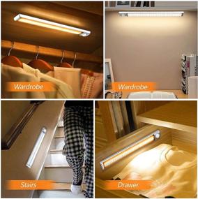 img 3 attached to LUNSY LED Under Cabinet Lighting, 120 LED Dimmer Motion Sensor Closet Light, Portable Wireless Light bar with USB Rechargeable, 12 in, Ideal for Kitchen, Dormitory, Basement, Cupboard - (1 Pcs)