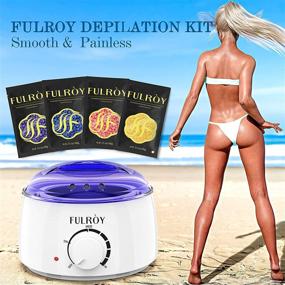 img 2 attached to 🔥 FULROY Wax Warmer Hair Removal Kit For Women and Men - Full Body, Bikini, Brazilian, Legs, Eyebrow, Face, Underarm - Includes 4 Flavors of Stripless 14oz Hard Wax Beans and 20 Strips - Painless At-Home Waxing