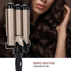 img 1 attached to 🔥 Adjustable Temperature Hair Curling Iron with Ceramic Barrels - DIY Curly Hair Styling Tool