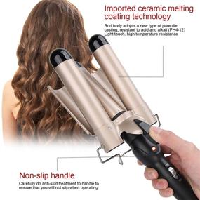 img 3 attached to 🔥 Adjustable Temperature Hair Curling Iron with Ceramic Barrels - DIY Curly Hair Styling Tool