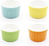 porcelain ramekins souffle pudding colorful logo