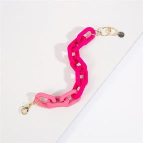 img 1 attached to 🍭 Trendy Candy Color Resin Link Bracelet: Colorful Summer Chunky Link Bracelets with Thick Acrylic Paperclip Chain – Perfect Beach Jewelry for Girls and Women, Ideal Gifts