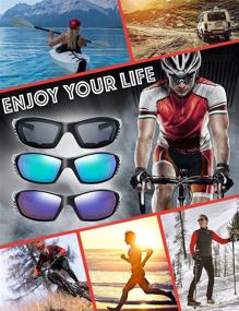 img 2 attached to 🕶️ Ultimate Protection: 3 Pairs of Padded UVB-Blocking Motorcycle Riding Glasses for Outdoor Sports