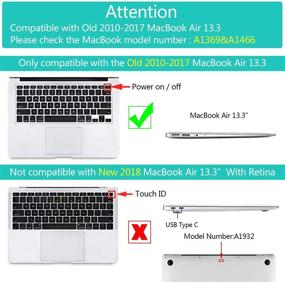 img 3 attached to 📱Utryit Чехол для MacBook Air 13 (A1369 и A1466, выпуск 2010-2017) Жесткий мраморный чехол с защитой для клавиатуры и экрана для MacBook Air 13 (Модель: PJH-001)