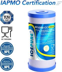 img 3 attached to 💧 5 Micron Whole House Water Filter: Compatible with GE FXHTC, Whirlpool WHKF-GD25BB, Dupont WFHD13001, and more - 10'' x 4.5'' size - 2PACK