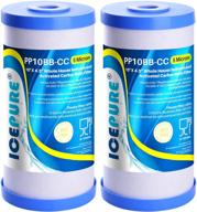 💧 5 micron whole house water filter: compatible with ge fxhtc, whirlpool whkf-gd25bb, dupont wfhd13001, and more - 10'' x 4.5'' size - 2pack logo