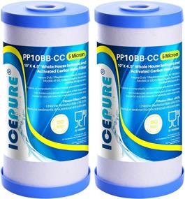 img 4 attached to 💧 5 Micron Whole House Water Filter: Compatible with GE FXHTC, Whirlpool WHKF-GD25BB, Dupont WFHD13001, and more - 10'' x 4.5'' size - 2PACK