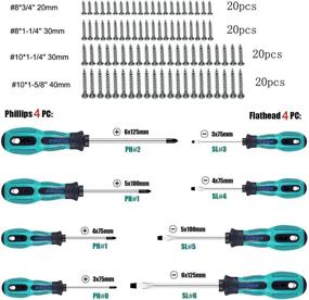 img 3 attached to 🔧 Набор магнитных отверток - 12 штук с 4 наборами винтов, включая крестовую и плоскую головку - противоскользящая ручка для ремонта, улучшения дома и ремесла.