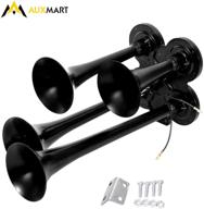 auxmart universal 12v/24v 150db 4-trumpet air horn for vehicle, car, van, truck, boat, lorry, train logo