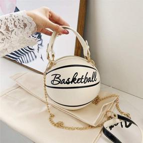 img 3 attached to 🏀 Zokrintz Mini Shoulder Messenger Bag for Girls - Basketball Shaped Purse Cross Body Round Handbag in PU Leather