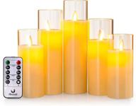 🕯️ realistic dancing wick glass flameless candles set with remote – 5 pack, timer, flicker, dimmer, battery operated логотип