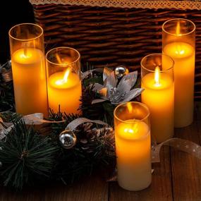 img 2 attached to 🕯️ Realistic Dancing Wick Glass Flameless Candles Set with Remote – 5 Pack, Timer, Flicker, Dimmer, Battery Operated