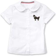 👚 vintage hip hop 50's shop girls white blouse with poodle applique logo