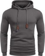 👕 coofandy men's hooded sweatshirt: trendy gym athletic hoodie with plaid jacquard design and handy pocket logo