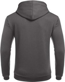 img 2 attached to 👕 COOFANDY Men's Hooded Sweatshirt: Trendy Gym Athletic Hoodie with Plaid Jacquard Design and Handy Pocket