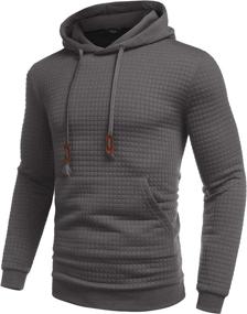 img 3 attached to 👕 COOFANDY Men's Hooded Sweatshirt: Trendy Gym Athletic Hoodie with Plaid Jacquard Design and Handy Pocket