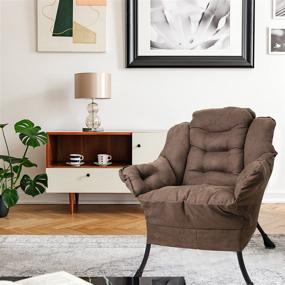 img 1 attached to 🪑 TOYSINTHEBOX Accent Sofa Chair: Comfortable Single Steel Frame Lazy Chair with Reclining Function, Brown