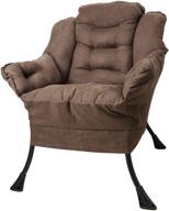 🪑 toysinthebox accent sofa chair: comfortable single steel frame lazy chair with reclining function, brown логотип