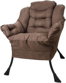 img 2 attached to 🪑 TOYSINTHEBOX Accent Sofa Chair: Comfortable Single Steel Frame Lazy Chair with Reclining Function, Brown