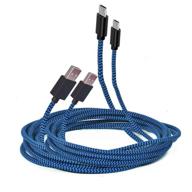 🔌 10ft кабель для зарядки геймпада ps4 - 2 шт. оплетенный быстрый зарядный шнур для геймпада ps4, xbox one s/x, android-телефонов логотип