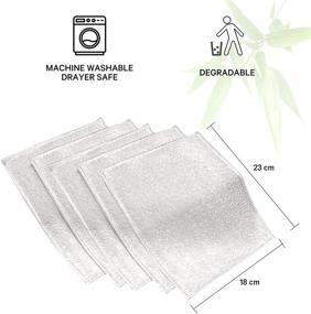 img 2 attached to Asaph Home Bamboo Dishcloths & Kitchen Cloths: Enhanced Scrubbing Power & Sponge Replacement for Face Washing