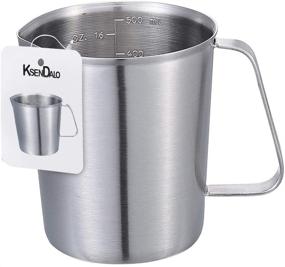 img 3 attached to 📏 KSENDALO Stainless Steel 2-Cup Measuring Pitcher with Handle and Markings, 16 oz (0.5L)