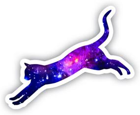 img 2 attached to Cat Jumping Galaxy Sticker Stickers