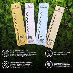 img 3 attached to 🌿 Premium Natural Incense Sticks Variety Pack – 4 Scents, 48 Sticks – Charcoal-Free, Made from Upcycled Flowers – White Sage, Frankincense, Rose & Sandalwood