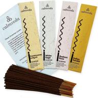 🌿 premium natural incense sticks variety pack – 4 scents, 48 sticks – charcoal-free, made from upcycled flowers – white sage, frankincense, rose & sandalwood логотип