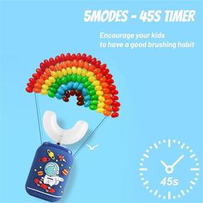 img 2 attached to 🦷 Autobrush Kids Toothbrush, Complete Mouth Care Toothbrush for Kids with 2 Brush Heads, Waterproof U Shaped Design, 360 Ultrasonic Electric Toothbrush for Kids with 5 Modes