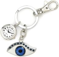 jas unisex keychain watch - blue eye design with silver tone logo