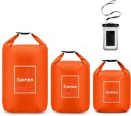 🌊 gonex floating waterproof dry bag 3-pack: ultimate storage solution for water sports with phone pouch & shoulder strap логотип