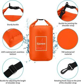 img 1 attached to 🌊 Gonex Floating Waterproof Dry Bag 3-Pack: Ultimate Storage Solution for Water Sports with Phone Pouch & Shoulder Strap