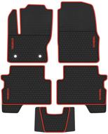 🚗 premium custom fit ford escape 2013-2019 car floor mats - heavy duty rubber liner set - black red - all weather guard - odorless logo