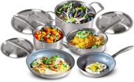 🍳 abbio , the set - 8 piece cookware set - saute pan, stock pot, sauce pan, 11" large and 8" small nonstick skillets, silicone hot pad - ergonomic cool handles - pfoa free - oven & dishwasher safe: the ultimate cookware collection logo