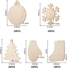 img 3 attached to 🎄 254 Piece Unfinished Christmas Ornament Set for DIY Christmas Crafts: Wooden Tree Ornaments with Blank Wood Slices, Jingle Bells, Pom Poms, Wiggle Eyes, and 4 Marking Pens